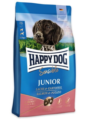 Happy Dog Sensible Junior Salmon Potato корм для средних и больших щенков 7-18 месяцев | 6611966