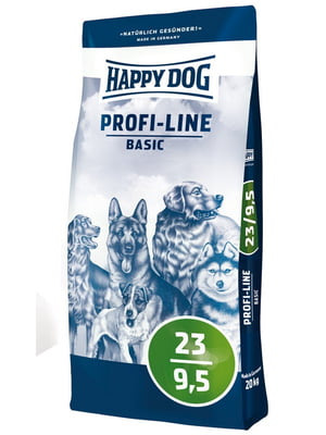Happy Dog Profi-Line Basic 23/9,5 сухой корм для взрослых собак всех пород | 6611985