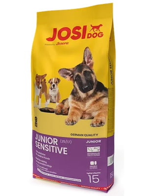 JosiDog Junior Sensitive сухой корм без глютена для чувствительных щенков с 8 недели 15 кг. | 6612048