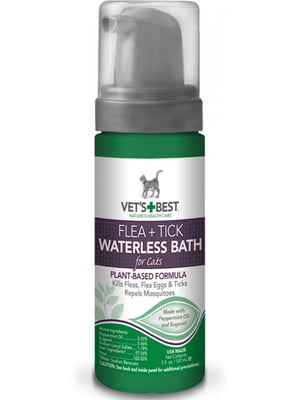 Vet`s Best Flea Tick Waterless Bath For Cats пена от блох и клещей для котов | 6612266