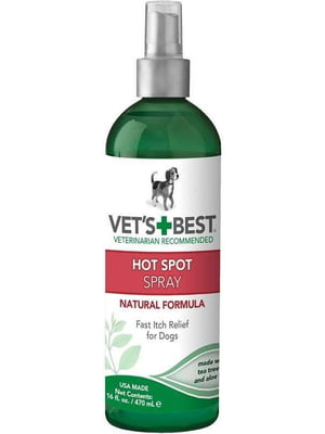 Vet`s Best Hot Spot Spray спрей для устранения раздражений и воспалений для собак 0.470 | 6612268