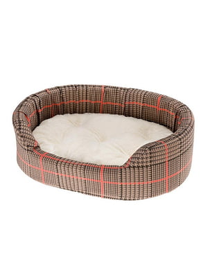 Лежак - ліжко для собак та кішок Ferplast Dandy F 55 x 41 xh 15 cm - DANDY F 55, Коричневий червона клітинка | 6612566