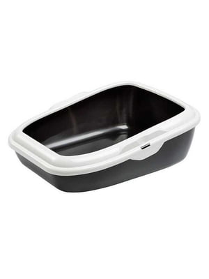 Туалет - лоток із фіксаторами для пакетів для котів Ferplast Moderna Чорний | 6612612