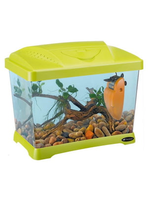 Пластиковый аквариум с фильтром и лампой на 21 литр Ferplast Capri Junior Зеленый | 6612706