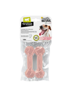 Жувальна кісточка для собак із ароматом шинки Ferplast GoodBite Natural Ham М - 70 гр. х 2 шт. - 13,5 x 4,4 xh 2,1 cm | 6612820