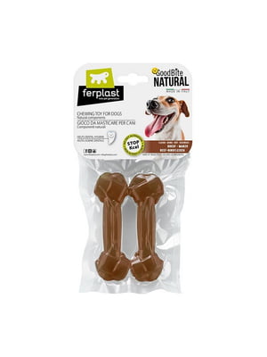 Жувальна кісточка для собак із ароматом яловичини Ferplast GoodBite Natural Beef S - 40 гр. х 2 шт. - 11 x 3,6 xh 1,7 cm | 6612825