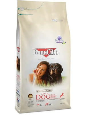 BonaCibo Adult Dog High Energy (Бонасібо Едалт Дог Хай Енерджі курка рис та анчоуси) сухий корм для собак | 6612951