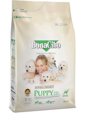 BonaCibo Puppy Lamb &amp; Ric сухий корм для цуценят | 6612975