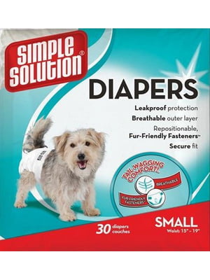 Simple Solution Disposable Diapers Small маленькі підгузки для собак та тварин | 6613044