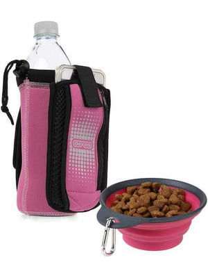 Сумка для води та аксесуарів зі складною мискою для собак Dexas Bottle Pocet Рожевий | 6613134