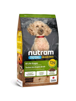 Nutram T29 Total Grain Free Lamb and Lentils Recipe Dog корм для собак мелких пород | 6613487