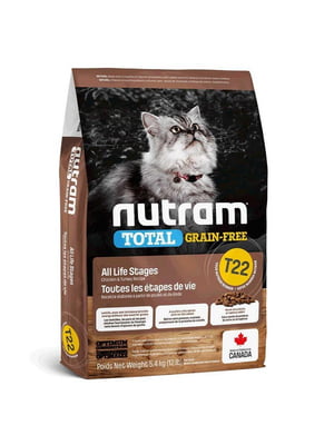 Nutram T22 Total Grain Free Turkey Chicken Cat корм для котів різного віку | 6613503