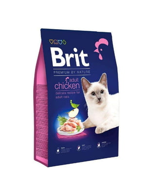 Brit Premium by Nature Cat Adult Chicken (Брит Преміум Нечурал Кет Едалт Курка) сухий корм для дорослих котів | 6613669