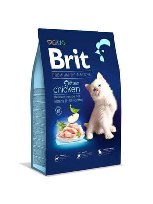 Brit Premium by Nature Cat Kitten Chicken сухий корм для кошенят 1-12 міс. | 6613673