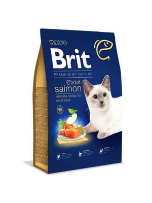 Brit Premium by Nature Cat Adult Salmon (Брит Преміум Нечурал Кет Едалт Лосось) сухий корм для дорослих котів | 6613675