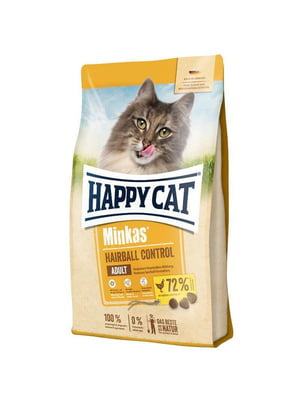 Happy Cat Minkas Hairball Control корм для котів з птахом від грудок вовни в шлунково-кишковому тракті 1.5 кг. | 6613743