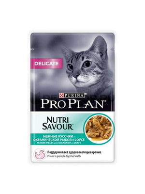 Purina Pro Plan Delicate Nutrisavour вологий корм для котів для ШКТ 12шт х 85г | 6613801