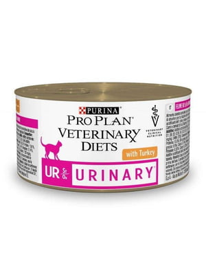 Purina Pro Plan Veterinary UR Urinary консерви для котів від каменів 12шт х 195г | 6613810