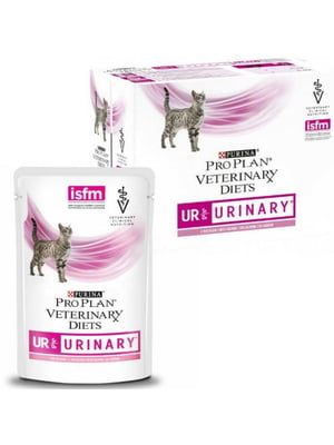 Purina Pro Plan Veterinary UR Urinary Лосось корм для котів від каменів 10шт х 85г | 6613814