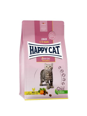 Happy Cat Junior Land Geflugel сухой корм для котят с 4 до 12 месяцев | 6613837