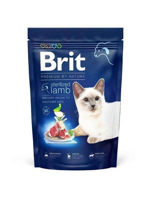Brit Premium by Nature Cat Sterilized Lamb корм для стерилизованных котов 1.5 кг. | 6613861