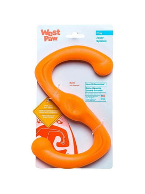 West Paw Bumi Tug Toy іграшка для собак S-подібна Помаранчевий | 6613974