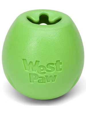 Іграшка для собак м'яч зі схованою для ласощів West Paw Rumbl Large Eggplant Великий - 10 см., Зелений | 6613999