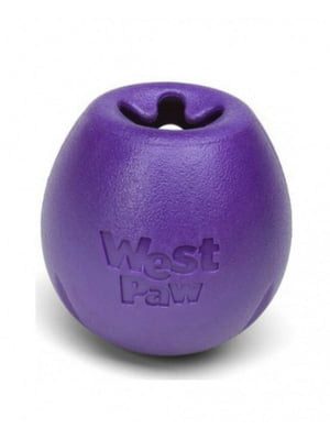 Іграшка для собак м'яч зі схованою для ласощів West Paw Rumbl Large Eggplant Маленький - 8 см., Фіолетовий | 6614001