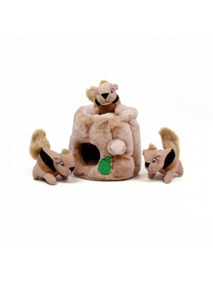 Інтерактивна іграшка для собак хованки Схованка Білки Outward Hound Hide-A-Squirrel Small - 10.5 х 11.5 см - 3 білки | 6614088