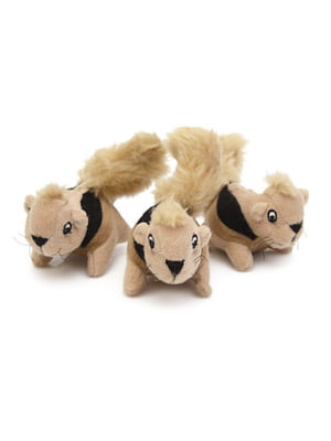 М'які іграшки їжалки для собак Білки 3 штуки Outward Hound Hide-A Refill Animalsl | 6614097