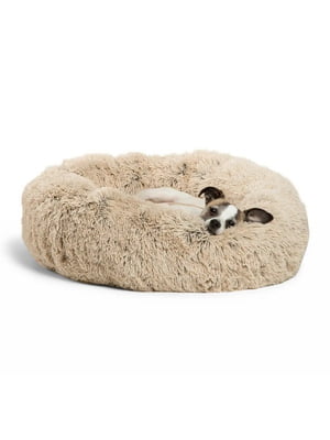 Пухнасте м'яке місце - лежак для собак Best Friends Donut Shag Taupe 76 х 76 см., Бежевий | 6614110