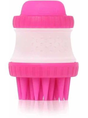 Масажна щітка для купання собак із резервуаром для шампуню Dexas Scrub buster Рожевий | 6614169
