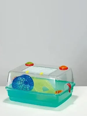Пластикова клітина для хом'яків, щурів, мишей з колесом та поличкою Fop Junior Deluxe Зелений | 6614186