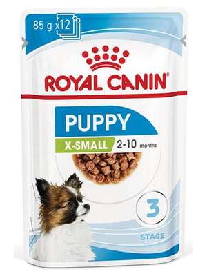 Royal Canin X-Small Puppy влажный корм для щенков мелких пород 2-10 мес. 85 г. х 12 шт. | 6614403