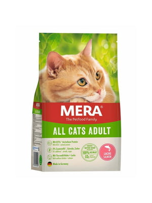 MERA All Cats Adult Salmon сухий беззерновий корм для дорослих котів із лососем 2 кг. | 6614429