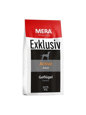 Mera Dog Exklusiv Active сухой корм с птицей для собак спортивных и активных | 6614469