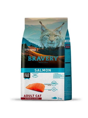Bravery Salmon Adult Cat Sterilized корм для стерилізованих котів | 6614540