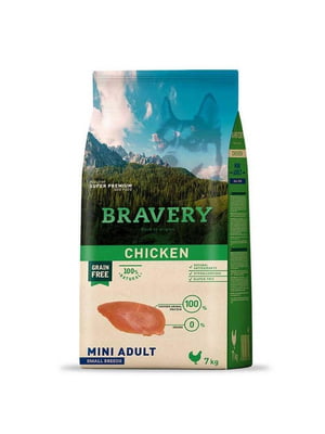 Bravery Chicken Mini Adult беззерновой корм для собак маленьких пород 2 кг. | 6614548