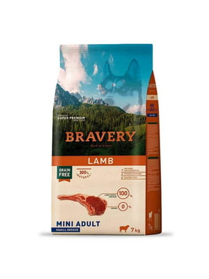 Bravery Lamb Mini Adult беззерновой корм для собак маленьких пород 2 кг. | 6614560