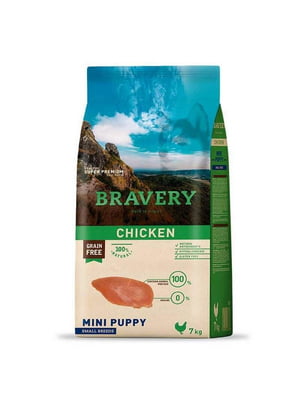 Bravery Chicken Mini Puppy беззерновий корм для цуценят маленьких порід | 6614567