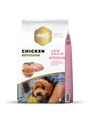 Amity Super Premium Chicken Adult сухий корм для дорослих собак усіх порід 4 кг. | 6614571