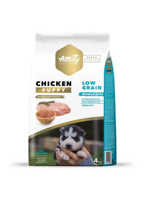 Amity Super Premium Puppy Chicken сухой корм для щенков всех пород 4 кг. | 6614578