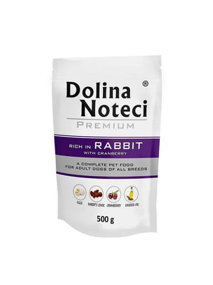 Dolina Noteci Premium консерви вологий корм для собак з кроликом та журавлиною 500 г х 10 шт | 6614604
