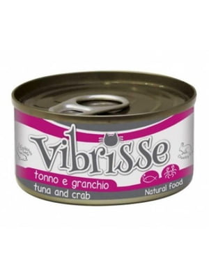Croci Vibrisse влажный корм консервы для котов с тунцом и крабом 140 г х 12 шт | 6614633