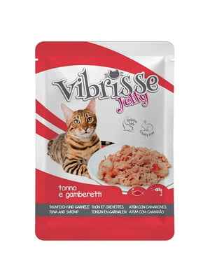 Croci Vibrisse вологий корм для котів з тунцем та креветками в желе 70 г х 18 шт | 6614639