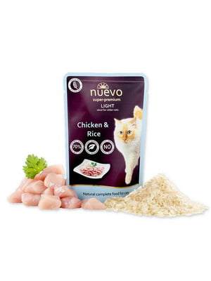 Nuevo Light влажный корм для котов с лишним весом с курицей и рисом 85 г х 16 шт | 6614646
