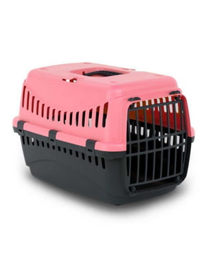 Контейнер перенесення для котів та собак з пластиковими дверцятами Bergamo GIPSY 2 large 58×38×38см Рожевий | 6614754