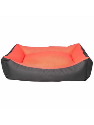 М'який лежак диван для котів та собак Milord Dondurma (Мілорд) L - 78 х 60 х 22 см., Сірий з оранжевим | 6614850