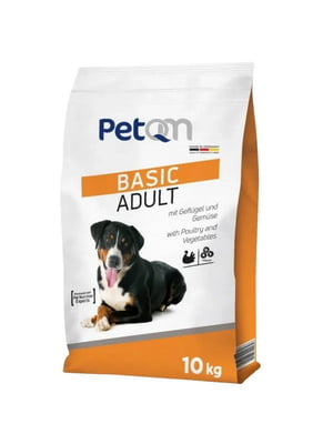 PetQM Dog Basic Adult with Poultry&Vegetables сухой корм для собак с птицей и овощами | 6614971