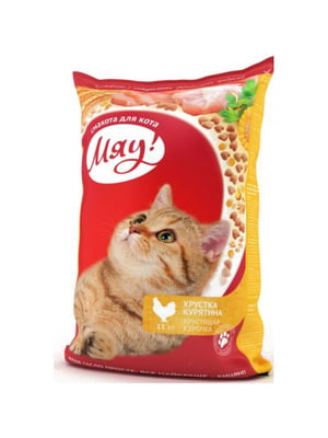 Мяу! повнораціональний сухий корм для дорослих котів з куркою 11 кг | 6614985